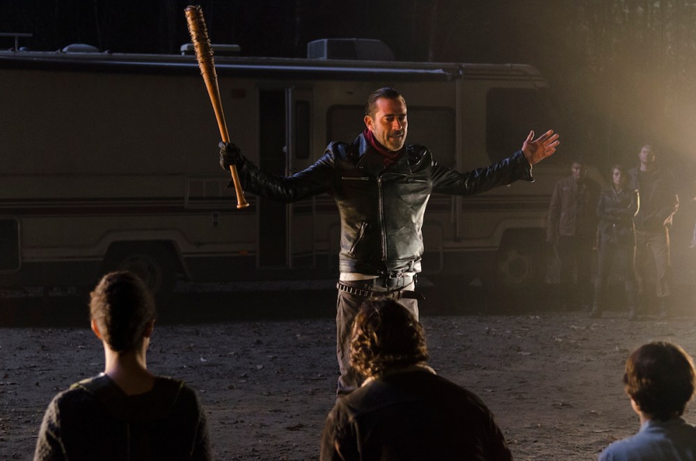 Negan (Jeffrey Dean Morgan) introduces his good friend Lucille.