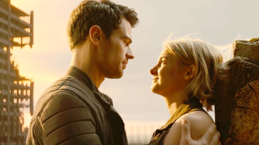 Theo James as Four and Shailene Woodley as Tris.